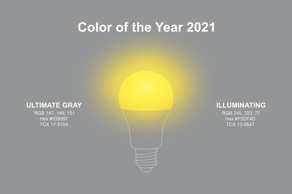 pantone color of the year with lightbulb