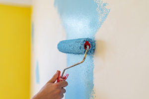 painting a wall blue
