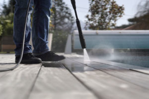 pressure washing deck